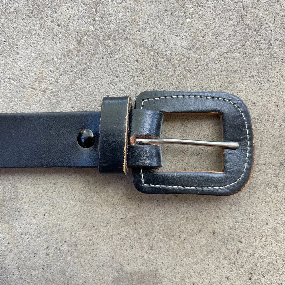 Black Faux Leather Belt